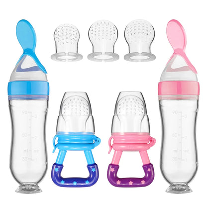 Set 5 Biberon Spremibili in Silicone - Alimentazione Neonati