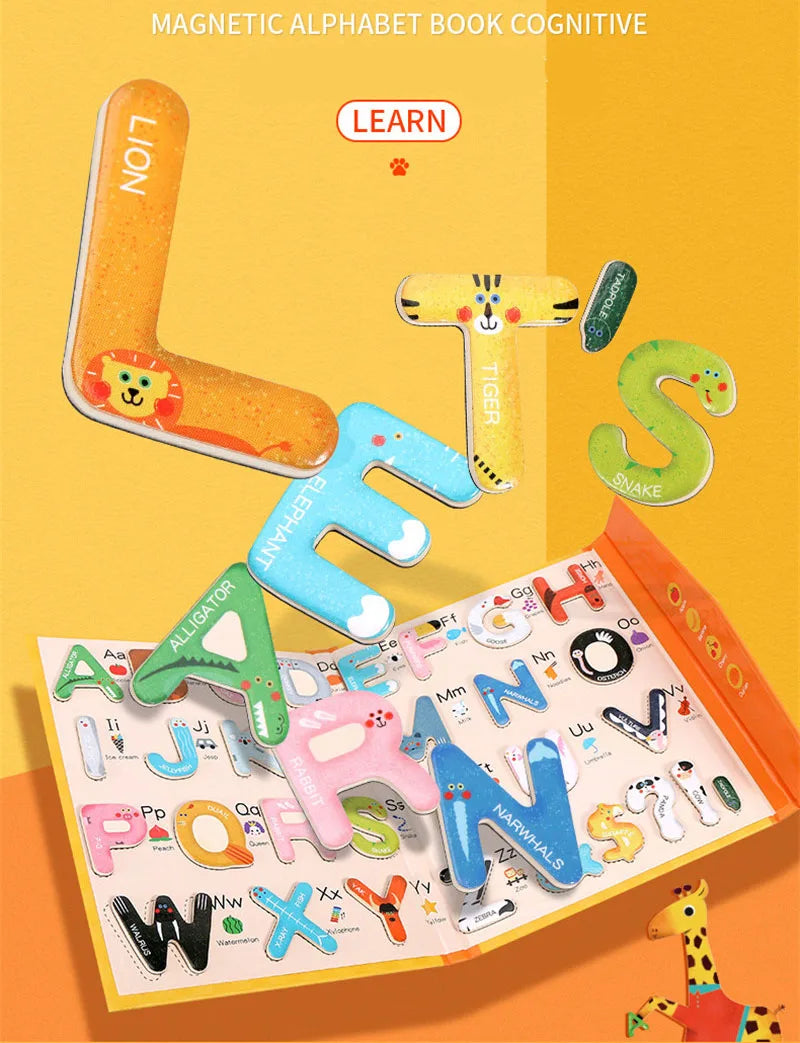 Gioco Montessori in Legno - 26 Lettere Magnetiche Inglesi