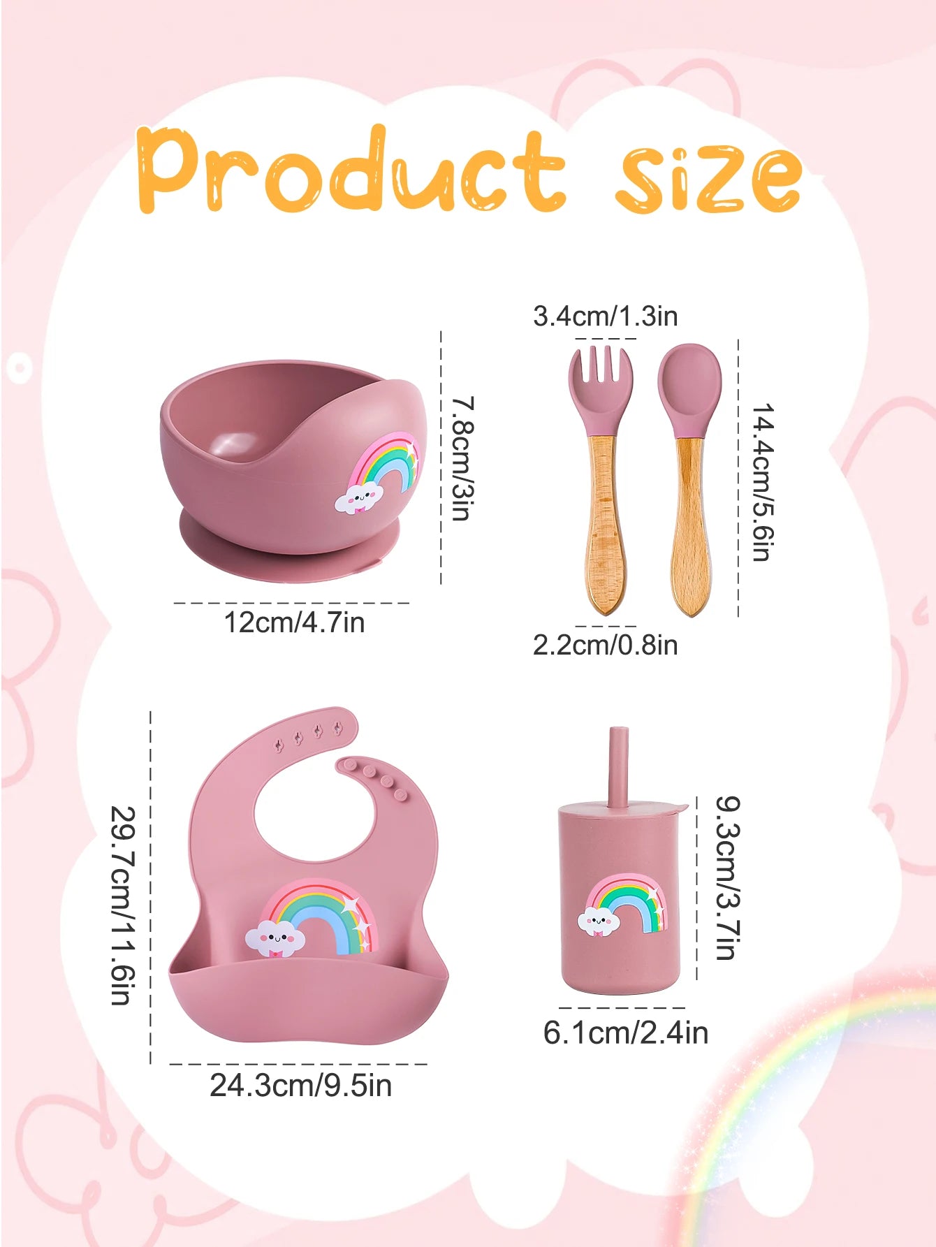 Set Pappa Silicone Completo - Ciotola Bavaglino Forchetta Cucchiaio