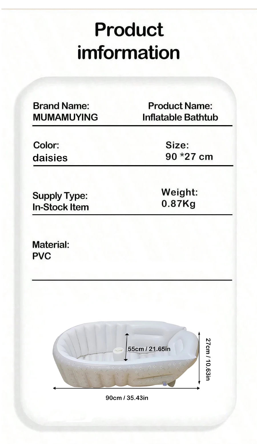 Vasca da Bagno Gonfiabile per Neonati