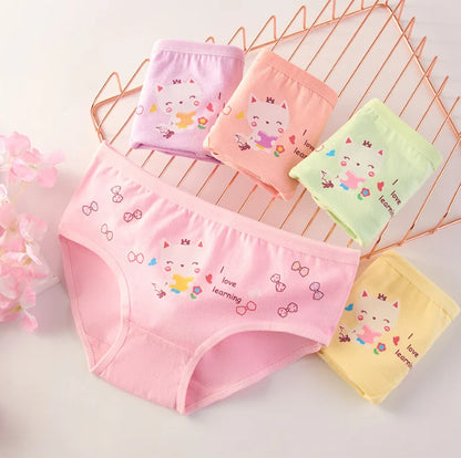 Mutandine Bambine Cotone Morbido - Gatto Cartone Animato 4-12 Anni