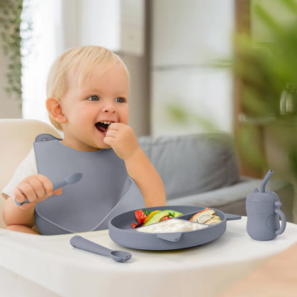 Set Pappa Silicone Gatto con Ventosa - Piatto Bambini