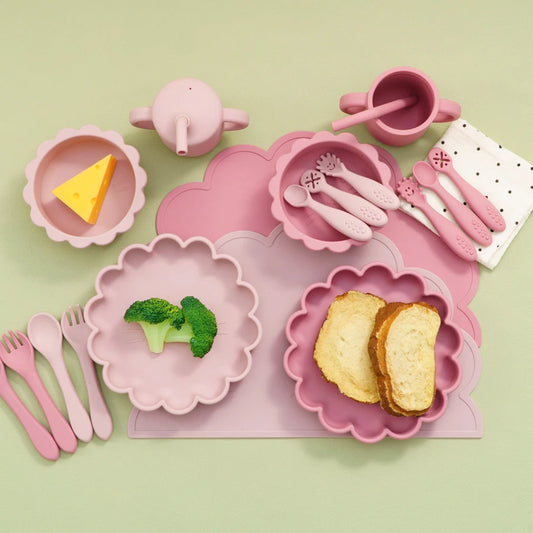 Set Pappa Silicone Colorato per Bambini - Stoviglie Complete