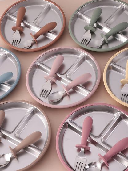 Piatto e Ciotola in Acciaio Inox per Neonati - Stoviglie Resistenti