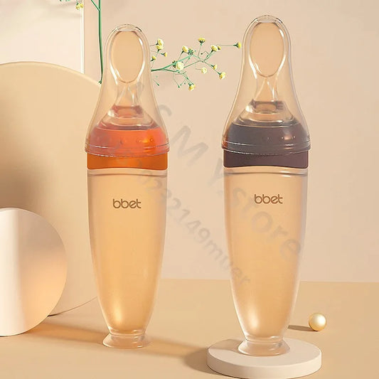 Biberon Spremibile in Silicone con Cucchiaio - Svezzamento Neonati