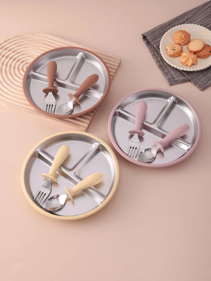 Piatto e Ciotola in Acciaio Inox per Neonati - Stoviglie Resistenti