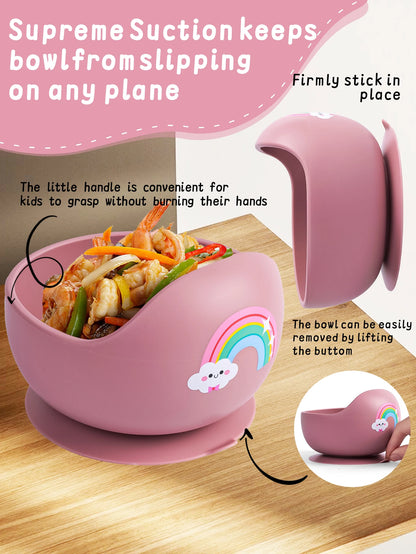 Set Pappa Silicone Completo - Ciotola Bavaglino Forchetta Cucchiaio