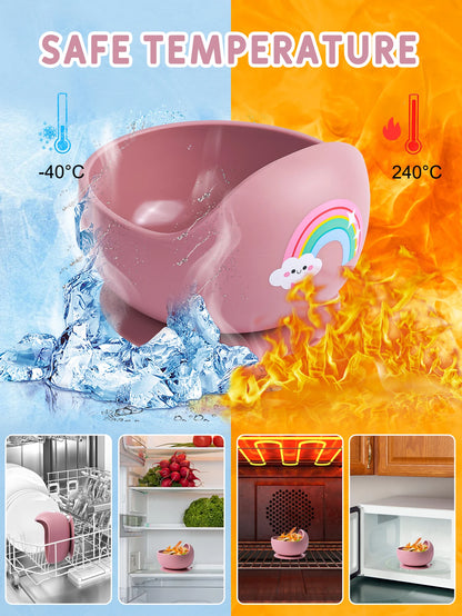 Set Pappa Silicone Completo - Ciotola Bavaglino Forchetta Cucchiaio