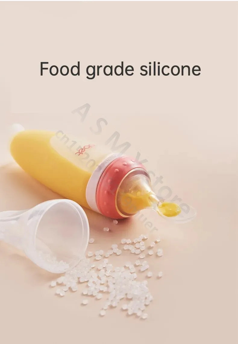 Biberon Spremibile in Silicone con Cucchiaio - Svezzamento Neonati