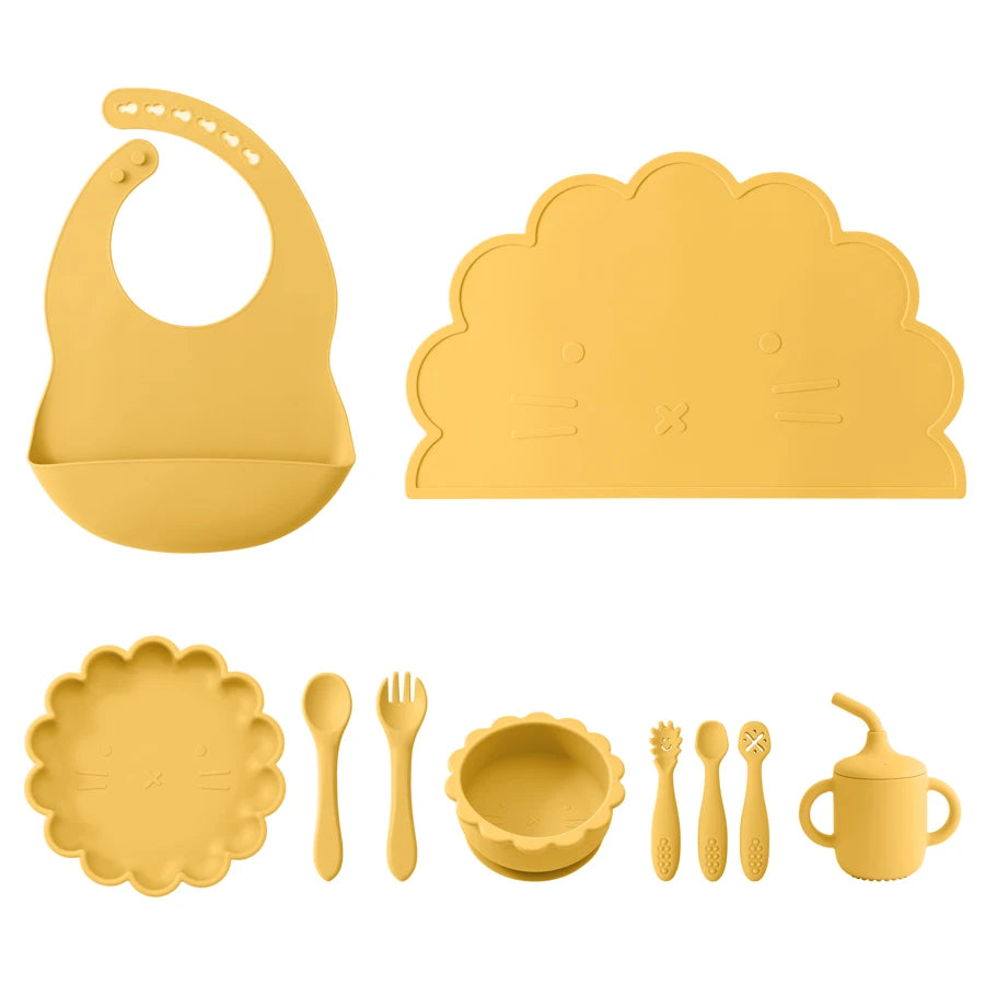 Set Pappa Silicone Colorato per Bambini - Stoviglie Complete