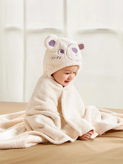 Accappatoio con Cappuccio per Neonati - Mantello Coperta