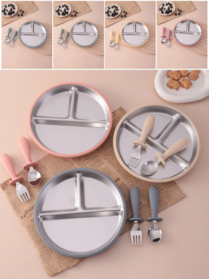 Piatto e Ciotola in Acciaio Inox per Neonati - Stoviglie Resistenti