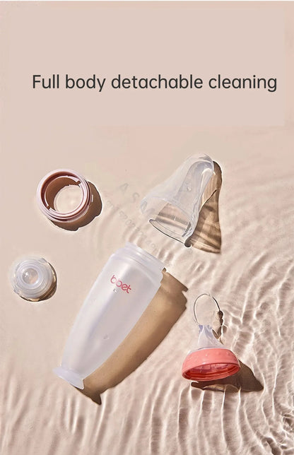 Biberon Spremibile in Silicone con Cucchiaio - Svezzamento Neonati