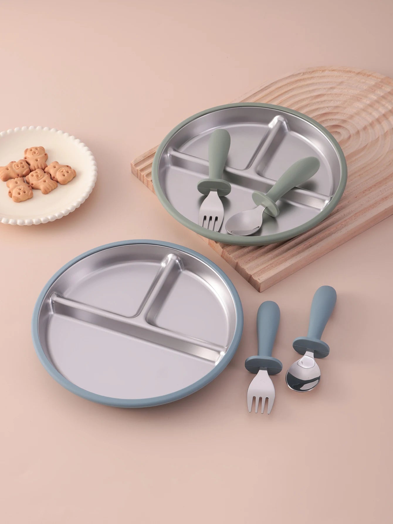 Piatto e Ciotola in Acciaio Inox per Neonati - Stoviglie Resistenti