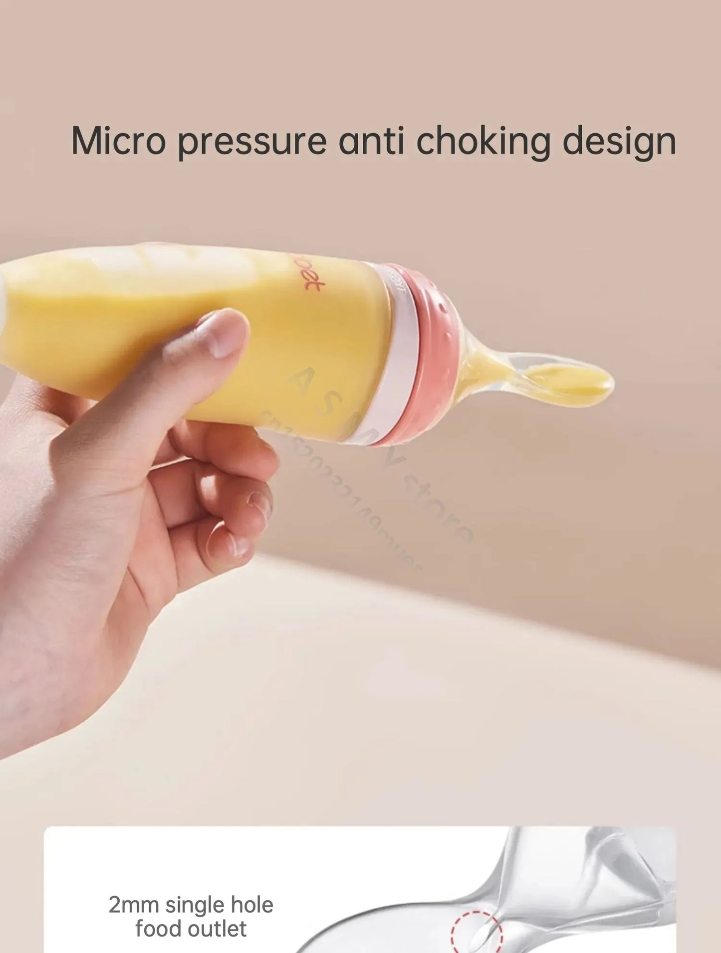 Biberon Spremibile in Silicone con Cucchiaio - Svezzamento Neonati